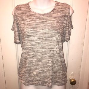 H&M • Ribbed Open Shoulder Top • M